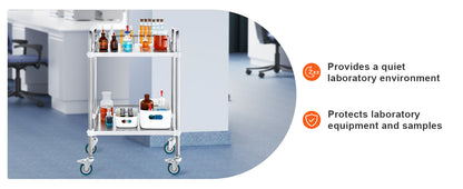 VEVOR 2-Shelf Stainless Steel Rolling Lab Cart – Utility & Serving Cart for Clinic, Laboratory, Hospital & Salon