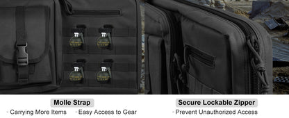 VEVOR Tactical Double Rifle Bag – 36/42" Soft Gun Case with Lockable Zipper for Two Rifles & Pistols