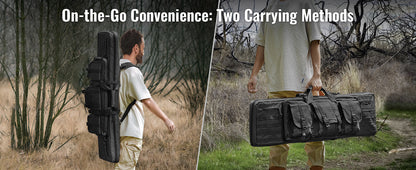 VEVOR Tactical Double Rifle Bag – 36/42" Soft Gun Case with Lockable Zipper for Two Rifles & Pistols