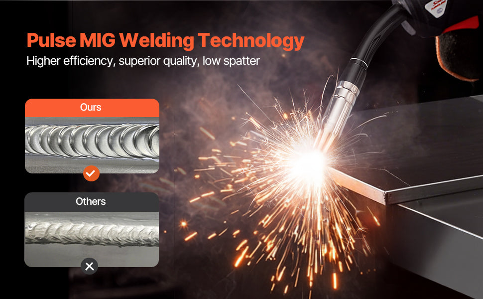 VEVOR 5-in-1 200A MIG Welder – Gas/Flux Core MIG, Stick, Lift TIG, AU TIG with LCD Display