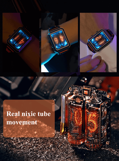 CYBERPUNK IN-16 Nixie Tube Watch – Hour & Minute Display with Wireless Charging