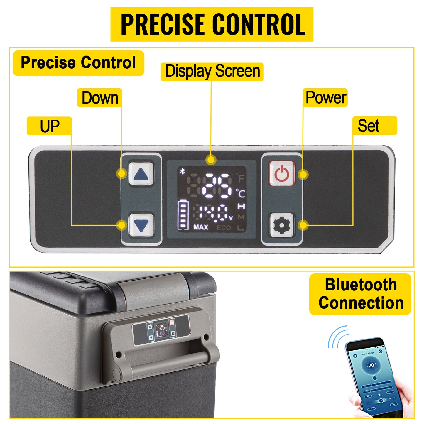 SucceBuy Portable Car Refrigerator Mini Fridge — 20L–55L Compressor Cooler DC 110-240V Ice Box for Camping