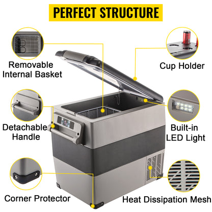 SucceBuy Portable Car Refrigerator Mini Fridge — 20L–55L Compressor Cooler DC 110-240V Ice Box for Camping