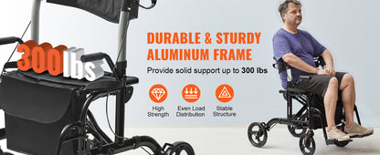 Men’s Adjustable Lightweight Forearm Crutches — Foldable Aluminum Elbow Crutch with Cuff for Walking