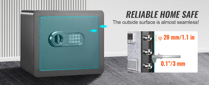 SucceBuy Electronic Safe Deposit Box — 1.2/0.5 Cubic Feet Digital Safe with Override Keys for Money, Jewelry, and Documents