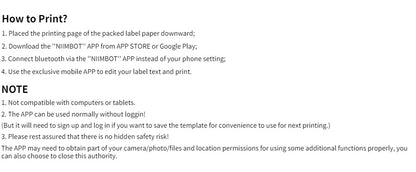 NIIMBOT D11 Portable Thermal Label Maker | Wireless No-Ink Printing Machine for Home & Office