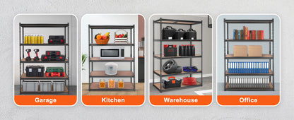 SucceBuy 5-Tier Heavy Duty Metal Storage Shelving Unit – Standing Organizer Rack for Kitchen, Living Room, Warehouse & Flower Stand