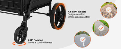 SucceBuy Folding Shopping Cart with Removable Waterproof Liner — Large Capacity 106/330LBS, 360° Swivel Wheels, Metal Mesh Base