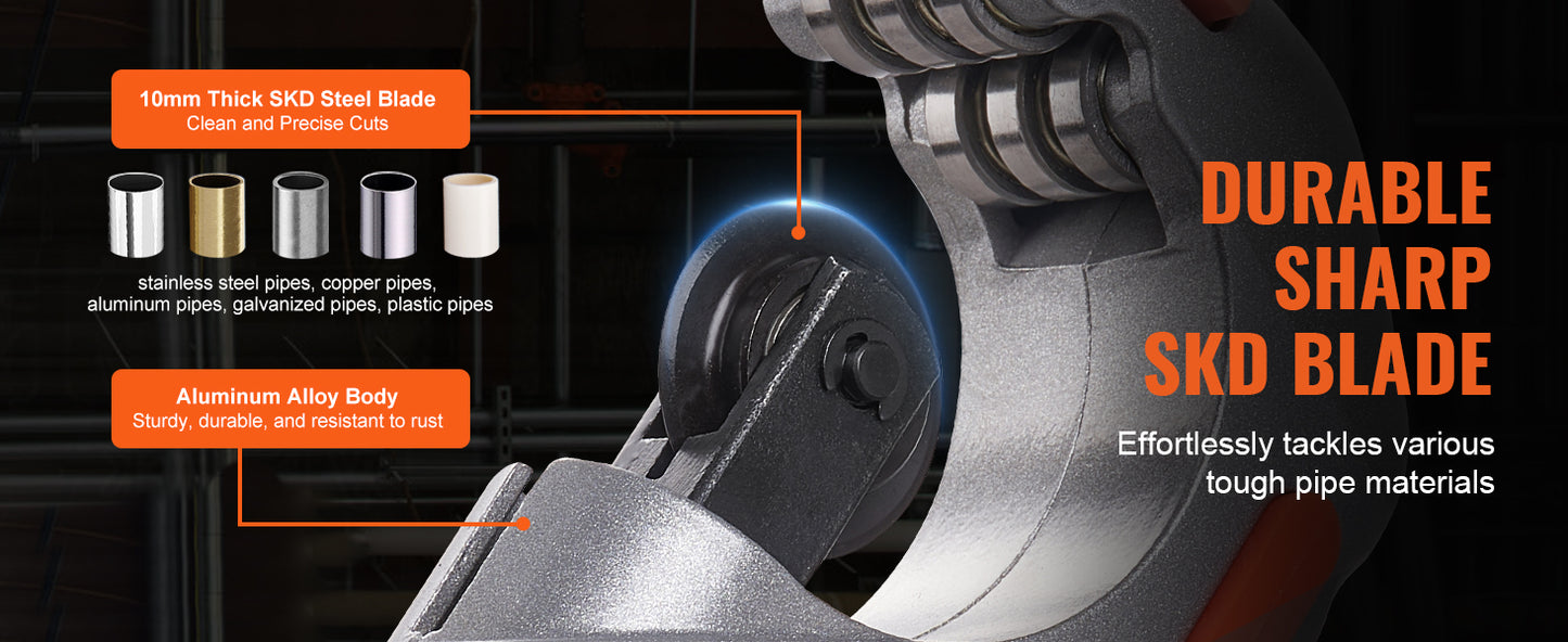 VEVOR 3PCS Heavy Duty Tubing Cutter Set – Mini Pipe Cutter & Deburring Tool for Copper, Aluminum, Steel & Plastic Pipes