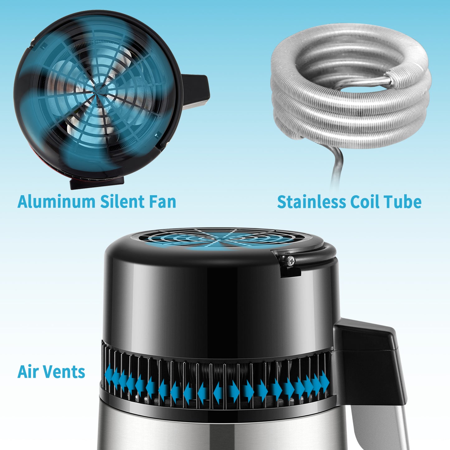 SucceBuy 4L Water Distiller – Home Purifier with 1L/H Distilling Speed & Touch Screen