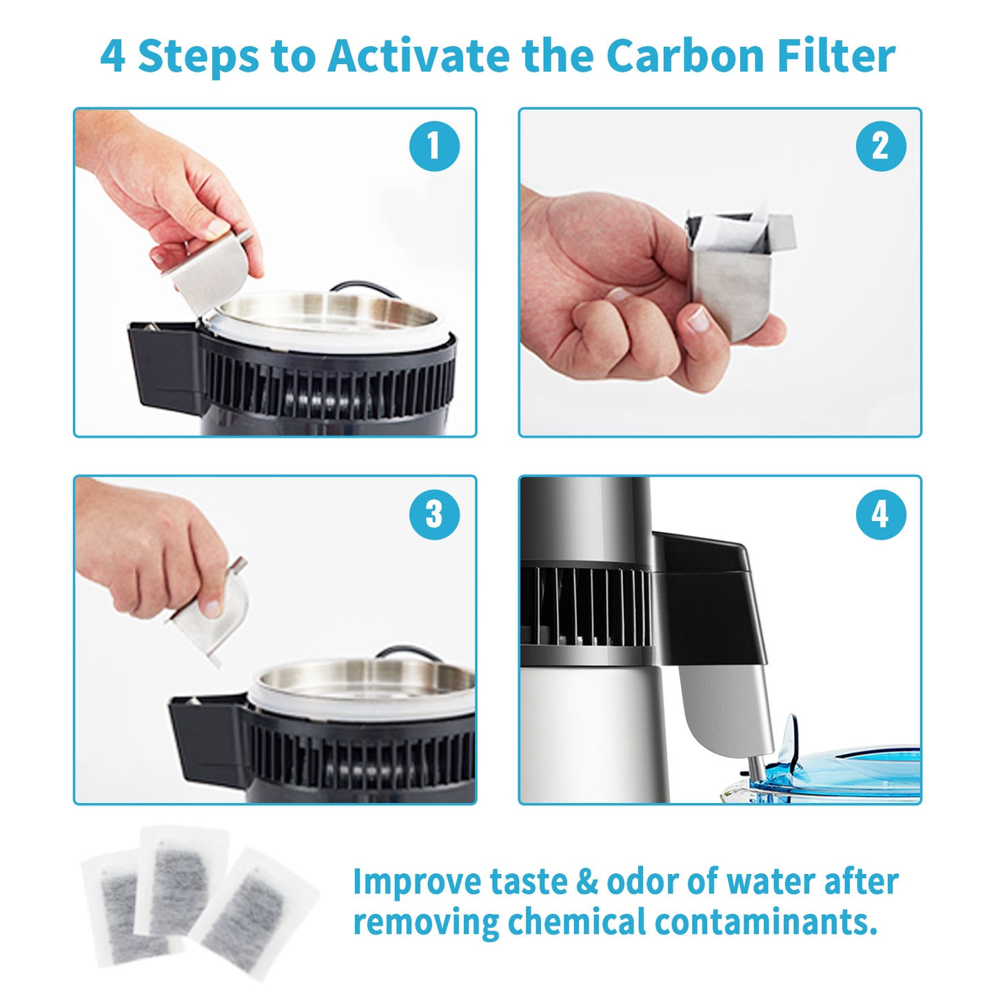 SucceBuy 4L Water Distiller – Home Purifier with 1L/H Distilling Speed & Touch Screen